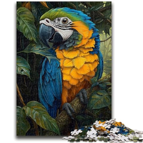 1000-teiliges Puzzle für Erwachsene und Teenager, Dschungelpapagei, Teenager-Puzzle, Lernspielzeug, lustige Familienspiele, einzigartige Heimdekoration (38x26cm) von GKJPOXZJ