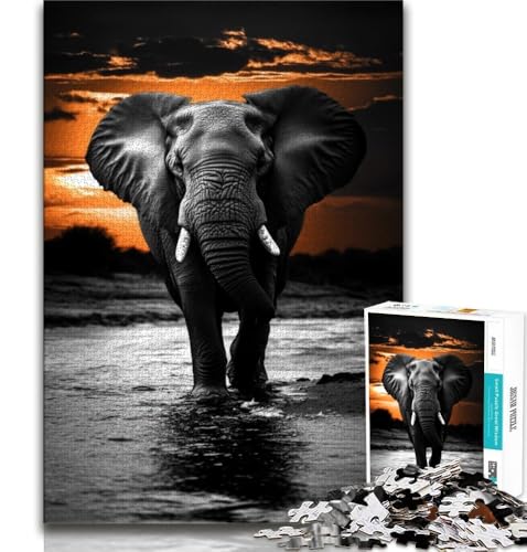 1000-teiliges Puzzle für Erwachsene und Teenager, Elefant, anspruchsvolles Spiel und Lernspiel für die ganze Familie zum Geburtstag, Weihnachten, 38x26cm 1000-teiliges Puzzle für Erwachsene und Teenager, Elefant, anspruchsvolles Spiel und Lernspiel für die ganze Familie zum Geburtstag, Weihnachten, 38x26cm von GKJPOXZJ