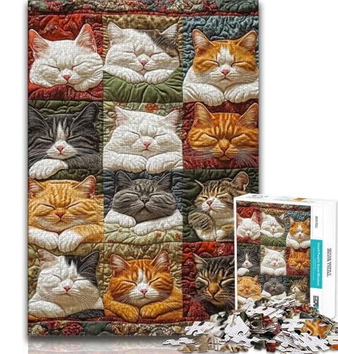 1000-teiliges Puzzle für Erwachsene und Teenager, Katzencollage, Spielzeug, Lernspiele, Stressabbau, tolle Geschenke und Spielzeuge, 38x26cm von GKJPOXZJ