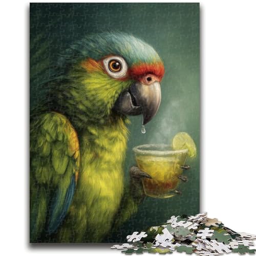 1000-teiliges Puzzle für Erwachsene und Teenager, Papagei trinkt EIN Getränk, 1000-teiliges Puzzle, Lernspielzeug, Familienspiele, Geschenke für Freunde und Familie (50x75cm) von GKJPOXZJ