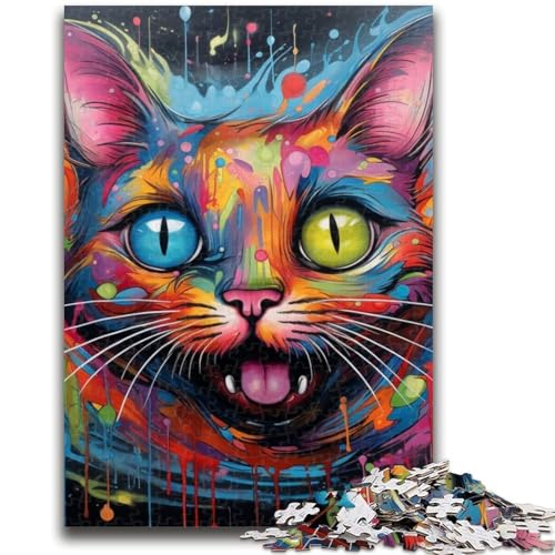 1000-teiliges Puzzle für Erwachsene und Teenager, Tier- und Katzen-Puzzle für Erwachsene, anspruchsvolles Spielspielzeug, Wanddekoration, einzigartige Geburtstags (75x50cm) von GKJPOXZJ