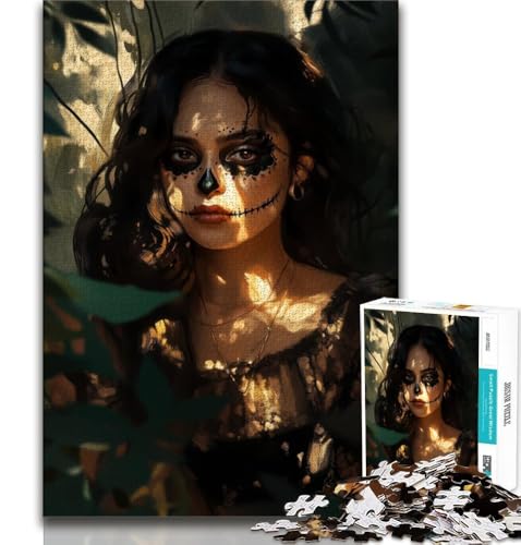 1000-teiliges Puzzle für Erwachsene und Teenager, Totenkopfmädchen, dekomprimierendes intellektuelles Lernspielzeug, ganze Familie, 38x26cm 1000-teiliges Puzzle für Erwachsene und Teenager, Totenkopfmädchen, dekomprimierendes intellektuelles Lernspielzeug, ganze Familie, 38x26cm von GKJPOXZJ