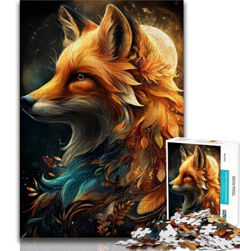 1000-teiliges Puzzle für Jugendliche und Erwachsene, Blumenfuchs, Lernspiele, Heimdekoration, Lernspiel für Geburtstag, Weihnachten, 38x26cm von GKJPOXZJ