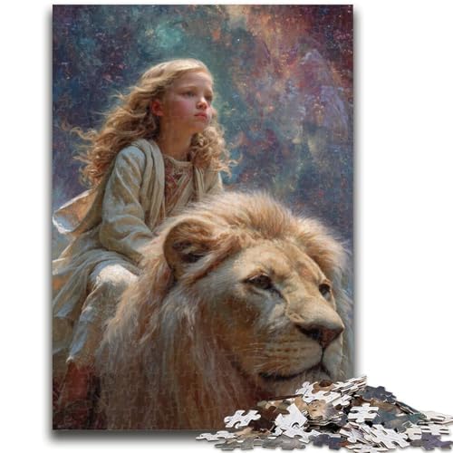 1000-teiliges Puzzle für Jugendliche und Erwachsene, Der Löwe und das kleine Mädchen, 1000 Teile für Erwachsene, anspruchsvolles Spiel, ganze Familie, (38x26cm) von GKJPOXZJ