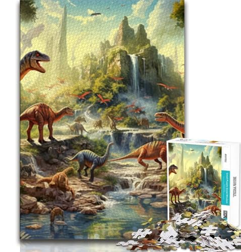 1000-teiliges Puzzle für Jugendliche und Erwachsene, Dinosaurierwelt, Spielzeug, Lernspiele, Stressabbau, tolle Geschenke und Spielzeuge, 38x26cm von GKJPOXZJ