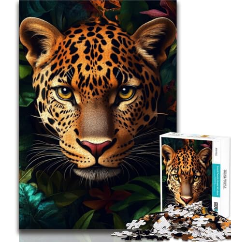 1000-teiliges Puzzle für Jugendliche und Erwachsene, Dschungelleopard, Spielzeug, Lernspiele, Stressabbau, tolle Geschenke und Spielzeuge, 75x50cm von GKJPOXZJ