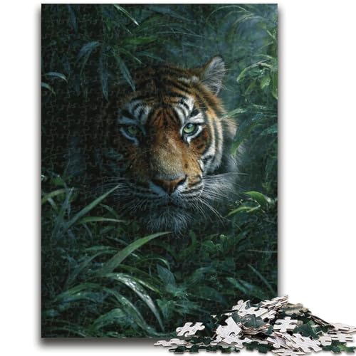 1000-teiliges Puzzle für Jugendliche und Erwachsene, Dschungeltiger-Puzzle für Teenager, ganze Familie ab 14 Jahren (75x50cm) von GKJPOXZJ