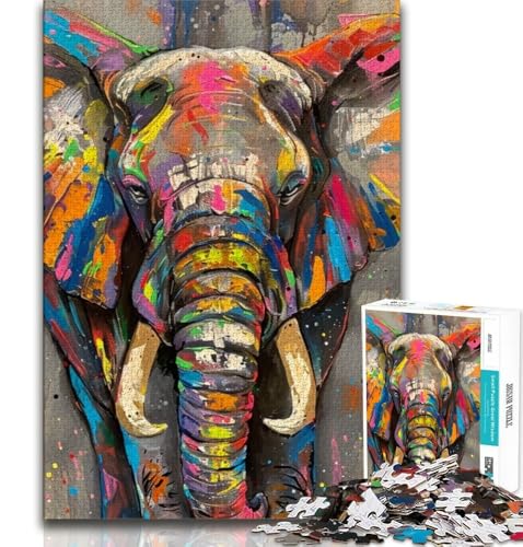 1000-teiliges Puzzle für Jugendliche und Erwachsene, Elefanten-Aquarell, anspruchsvolles Spiel und Lernspiel für die ganze Familie zum Geburtstag, Weihnachten, 75x50cm 1000-teiliges Puzzle für Jugendliche und Erwachsene, Elefanten-Aquarell, anspruchsvolles Spiel und Lernspiel für die ganze Familie zum Geburtstag, Weihnachten, 75x50cm von GKJPOXZJ