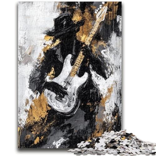 1000-teiliges Puzzle für Jugendliche und Erwachsene, Gitarre Spielen, Ölgemälde, Puzzle für Erwachsene, anspruchsvolles Spiel, Geschenke, ganze Familie (50x75cm) von GKJPOXZJ