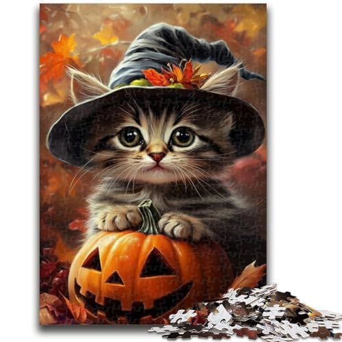 1000-teiliges Puzzle für Jugendliche und Erwachsene, Halloween-Kätzchen-Puzzles für Erwachsene, Lernspielzeug, Familienspiele, Geschenke für Freunde und Familie, (38x26cm) von GKJPOXZJ