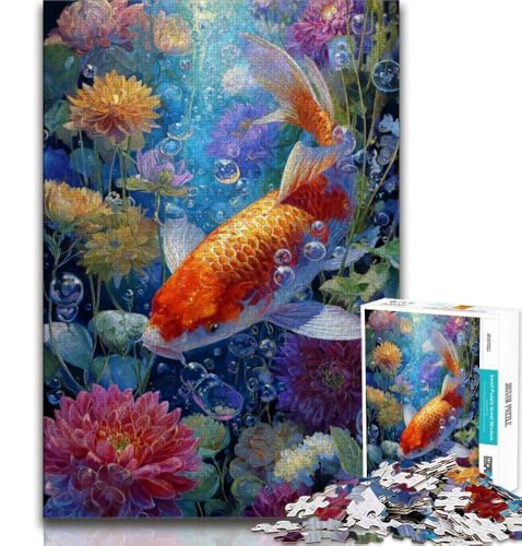 1000-teiliges Puzzle für Jugendliche und Erwachsene, Koi-Ölgemälde, anspruchsvoll zu vervollständigen, Aber lustig und humorvoll, einzigartige Geburtstags- und Geschenkideen, 75x50cm von GKJPOXZJ