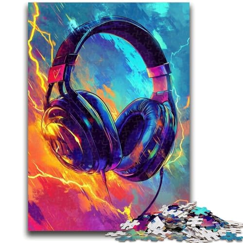 1000-teiliges Puzzle für Jugendliche und Erwachsene, Kopfhörer, 1000 Teile für Erwachsene, anspruchsvolles Spiel, ganze Familie, (50x75cm) von GKJPOXZJ