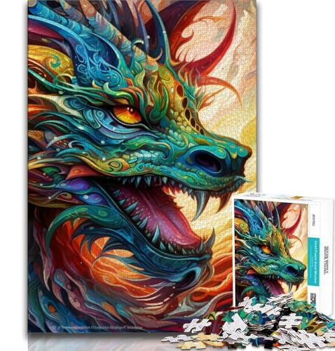 1000-teiliges Puzzle für Jugendliche und Erwachsene, Kunst, Fliegende Drachen, für Lernspiele, Herausforderungsspielzeug, einzigartige Heimdekoration und Geschenke, 75x50cm 1000-teiliges Puzzle für Jugendliche und Erwachsene, Kunst, Fliegende Drachen, für Lernspiele, Herausforderungsspielzeug, einzigartige Heimdekoration und Geschenke, 75x50cm von GKJPOXZJ