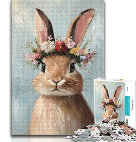 1000-teiliges Puzzle für Jugendliche und Erwachsene, Osterhase, Lernspiele, Heimdekoration, Lernspiel für Geburtstag, Weihnachten, 75x50cm von GKJPOXZJ