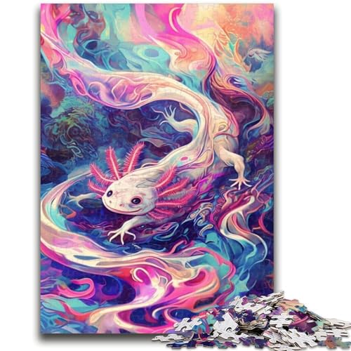 1000-teiliges Puzzle für Jugendliche und Erwachsene, Salamander-Farbpuzzle für Teenager, ganze Familie ab 14 Jahren (75x50cm) von GKJPOXZJ