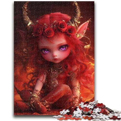 1000-teiliges Puzzle für Jugendliche und Erwachsene, Teufels-Puzzle mit kleinem Drachenmädchen, für anspruchsvolle Spielzeugspiele und Familienspiele (75x50cm) von GKJPOXZJ