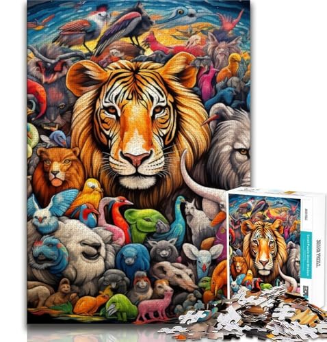 1000-teiliges Puzzle für Jugendliche und Erwachsene, Tierwelt, Lernspiele, Heimdekoration, Lernspiel für Geburtstag, Weihnachten, 38x26cm von GKJPOXZJ