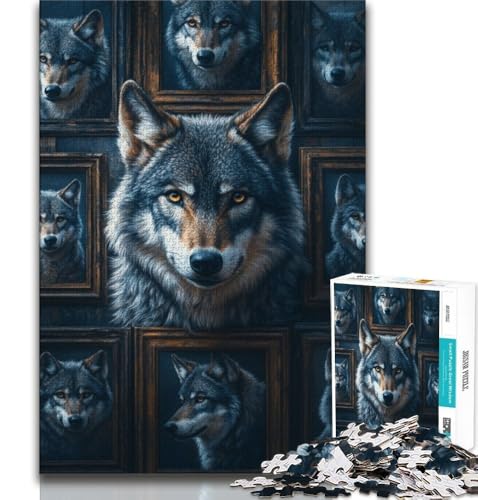 1000-teiliges Puzzle für Jugendliche und Erwachsene, Wolfscollage, Spielzeug, Lernspiele, Stressabbau, tolle Geschenke und Spielzeuge, 38x26cm von GKJPOXZJ