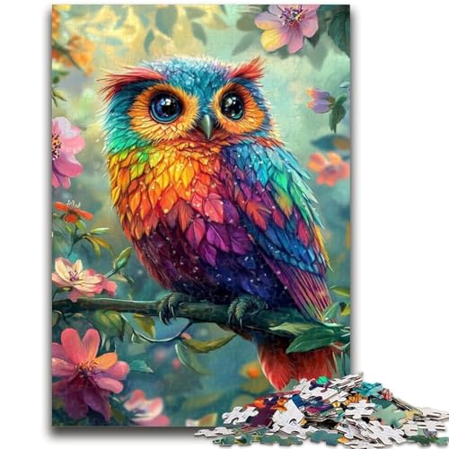 1000-teiliges Puzzle für Jugendliche und Erwachsene, süße kleine Eulen-Puzzles für Teenager, für anspruchsvolle Spielzeugspiele und Familienspiele (75x50cm) von GKJPOXZJ