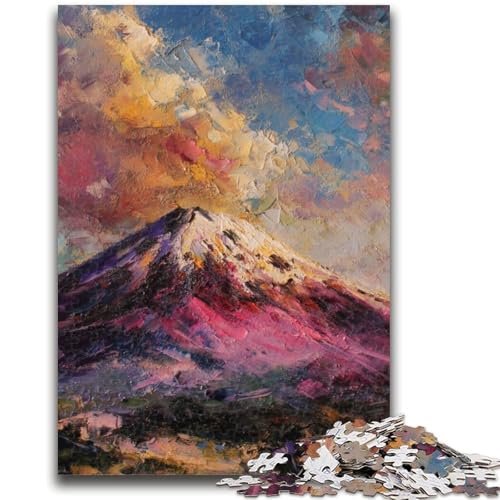 1000-teiliges Puzzle für Jugendliche und Erwachsene Berg Fuji, Japan 1000 Teile für Erwachsene, mit passendem Poster und Quizblatt, für Kinder ab 14 Jahren (50x75cm) von GKJPOXZJ