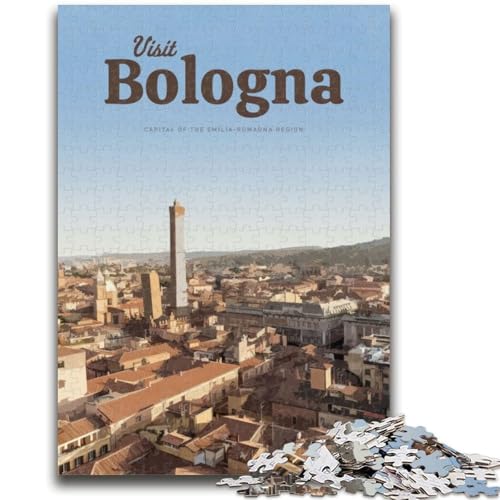 1000-teiliges Puzzle für Teenager, „Besuchen Sie Bologna“, 1000 Teile für Teenager, Wichtelgeschenke für Kinder ab 14 Jahren (50x75cm) von GKJPOXZJ