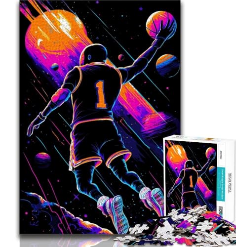 1000-teiliges Puzzle für Teenager, Astronauten-Basketballschießen, Spielzeug, Lernspiele, Stressabbau, Künstlersammlung, Bildende Kunst, 38x26cm 1000-teiliges Puzzle für Teenager, Astronauten-Basketballschießen, Spielzeug, Lernspiele, Stressabbau, Künstlersammlung, Bildende Kunst, 38x26cm von GKJPOXZJ