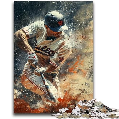 1000-teiliges Puzzle für Teenager, Baseballspieler, Puzzle für Erwachsene, Quizspiel, ganze Familie (26x38cm) von GKJPOXZJ