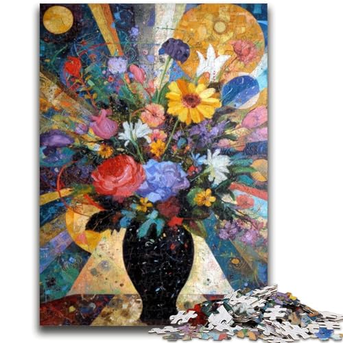 1000-teiliges Puzzle für Teenager, Blumen in Einer Vase malen, Puzzle für Erwachsene, Familienaktivität, Spaß zu Hause, Geburtstagsgeschenk, Reisegeschenk (38x26cm) von GKJPOXZJ