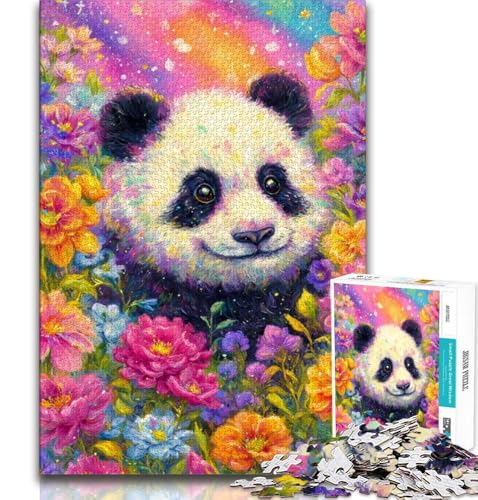 1000-teiliges Puzzle für Teenager, Blumenpanda, Lernspiele, Heimdekoration, Lernspiel für Geburtstag, Weihnachten, 38x26cm von GKJPOXZJ