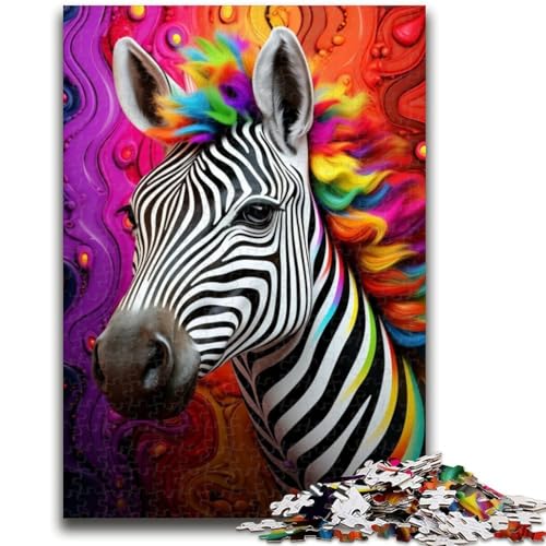 1000-teiliges Puzzle für Teenager, Bunte Zebra-Puzzles, Lernspiele, Heimdekoration, einzigartige Heimdekoration und Geschenke (26x38cm) von GKJPOXZJ