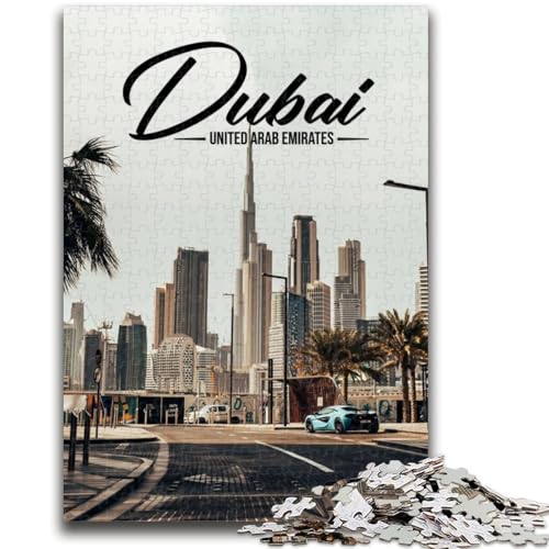 1000-teiliges Puzzle für Teenager, Dubai, 1000 Teile für Teenager, Wichtelgeschenke für Kinder ab 14 Jahren (50x75cm) von GKJPOXZJ