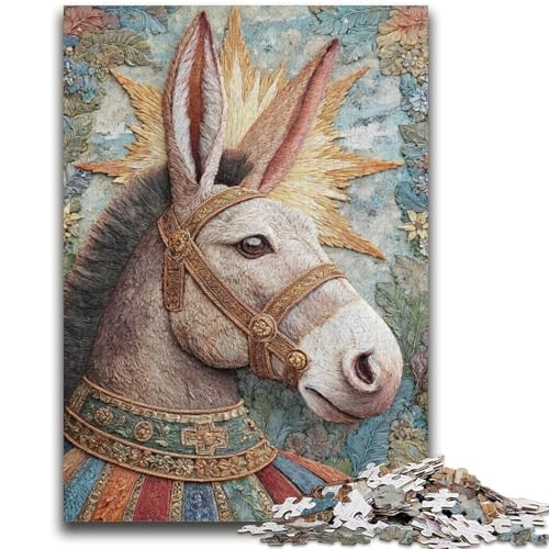1000-teiliges Puzzle für Teenager, Esel, 1000-teiliges Puzzle, Lernspielzeug und Spiele für Erwachsene und Teenager (75x50cm) von GKJPOXZJ
