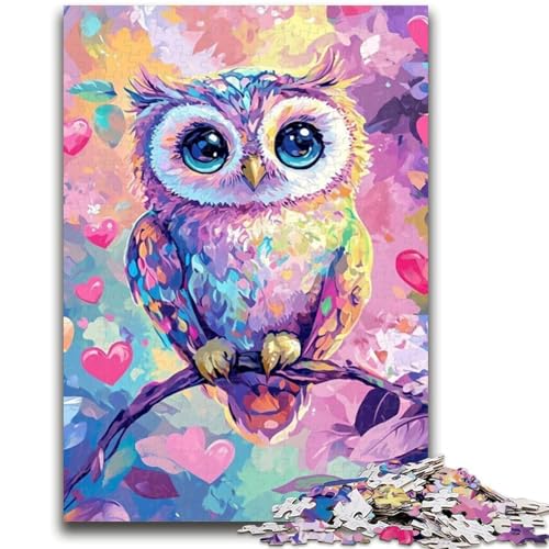 1000-teiliges Puzzle für Teenager, Eule, 1000 Teile für Erwachsene, Quizspiel, Wanddekoration, einzigartige Geburtstags (26x38cm) von GKJPOXZJ