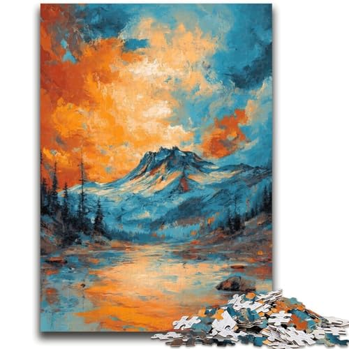 1000-teiliges Puzzle für Teenager, Geschenke, Aquarell-Berge-Puzzles, dekomprimierendes intellektuelles Lernspielzeug, perfekte Dekoration, (38x26cm) von GKJPOXZJ