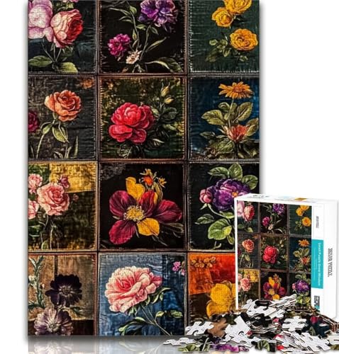 1000-teiliges Puzzle für Teenager, Geschenke, Blumencollage, Lernspiele, Heimdekoration, Lernspiel für Geburtstag, Weihnachten, 38x26cm von GKJPOXZJ