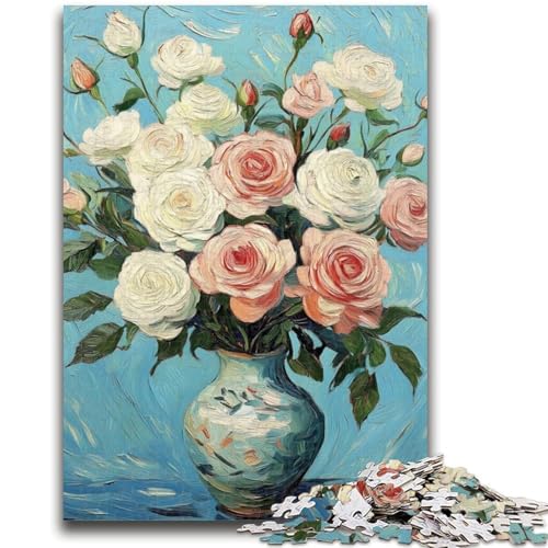 1000-teiliges Puzzle für Teenager, Geschenke, Blumenölgemälde, Puzzles für Erwachsene, Lernspiele, Heimdekoration, geeignet für die Schreibtischdekoration (26x38cm) von GKJPOXZJ