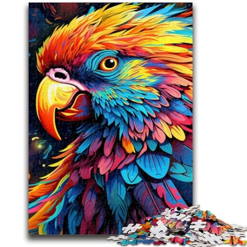 1000-teiliges Puzzle für Teenager, Geschenke, Bunte Kunst, Papageien-Puzzles für Teenager, Lernspiele, Heimdekoration, geeignet für die Schreibtischdekoration (50x75cm) von GKJPOXZJ