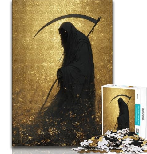 1000-teiliges Puzzle für Teenager, Geschenke, Goldener Sensenmann, Lernspiele, Heimdekoration, Lernspiel für Geburtstag, Weihnachten, 75x50cm 1000-teiliges Puzzle für Teenager, Geschenke, Goldener Sensenmann, Lernspiele, Heimdekoration, Lernspiel für Geburtstag, Weihnachten, 75x50cm von GKJPOXZJ