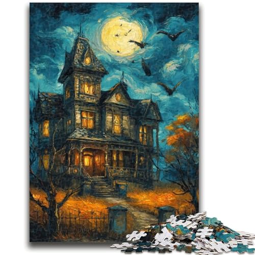 1000-teiliges Puzzle für Teenager, Geschenke, Halloween-Skelett-Landschaftspuzzles für Erwachsene, Lernspielzeug, Familienspiele, Geschenke für Freunde und Familie (50x75cm) von GKJPOXZJ