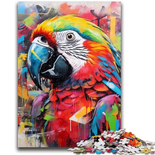 1000-teiliges Puzzle für Teenager, Geschenke, Papageien-Graffiti, 1000 Teile für Teenager, Spielzeug, Lernspiele, Stressabbau, einzigartige Geburtstags- und Geschenkideen (50x75cm) von GKJPOXZJ