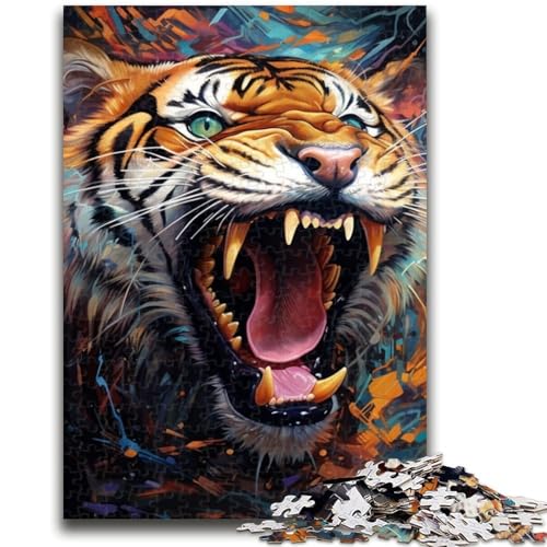 1000-teiliges Puzzle für Teenager, Geschenke, Psychedelisches Tier, Tiger, Teenager-Puzzle, Lernspiele, Wanddekoration, einzigartige Geburtstags (26x38cm) von GKJPOXZJ