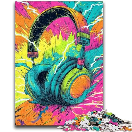 1000-teiliges Puzzle für Teenager, Kopfhörer, 1000 Teile für Erwachsene, Quizspiel, Wanddekoration, einzigartige Geburtstags (26x38cm) von GKJPOXZJ