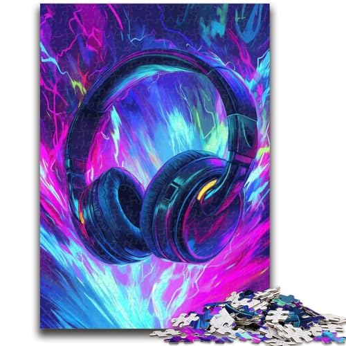 1000-teiliges Puzzle für Teenager, Kopfhörer, Puzzle für Erwachsene, Familienaktivität, Spaß zu Hause, Geburtstagsgeschenk, Reisegeschenke (75x50cm) von GKJPOXZJ
