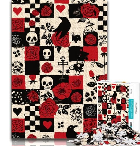 1000-teiliges Puzzle für Teenager, Krähenskelett, hilft dem Gehirn, süchtig machendes Spielzeug zu trainieren, um Geduld zu fördern, Wanddekoration, 75x50cm von GKJPOXZJ