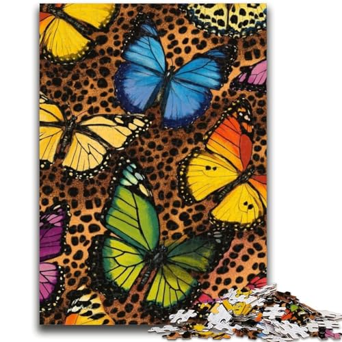 1000-teiliges Puzzle für Teenager, Leoparden-Schmetterlings-Puzzles, Lernspiele, Heimdekoration, Geburtstagsgeschenk, Geschenke, Wandkunst (50x75cm) von GKJPOXZJ