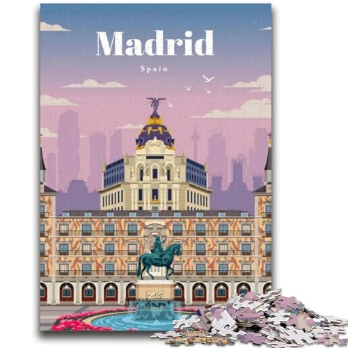 1000-teiliges Puzzle für Teenager, Madrid, 1000 Teile für Teenager, Wichtelgeschenke für Kinder ab 14 Jahren (50x75cm) von GKJPOXZJ