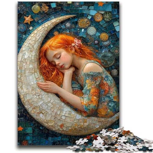 1000-teiliges Puzzle für Teenager, Moon Girl, Puzzle für Erwachsene, Quizspiel, ganze Familie (50x75cm) von GKJPOXZJ