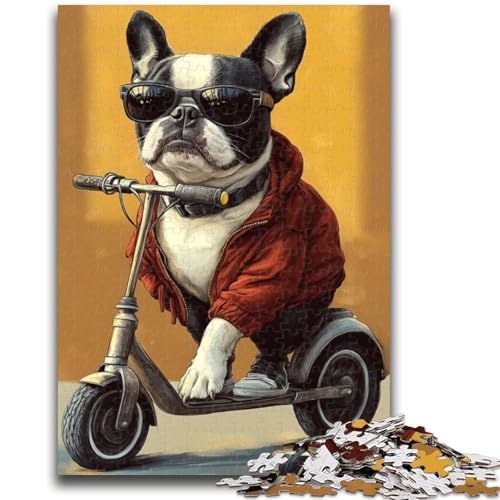 1000-teiliges Puzzle für Teenager, Mops spielt Skateboard, Teenager-Puzzles, Lernspiele, Wanddekoration, einzigartige Geburtstags (26x38cm) von GKJPOXZJ