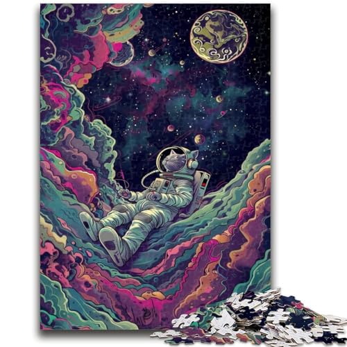 1000-teiliges Puzzle für Teenager, Musik-Astronauten-Puzzle für Erwachsene, anspruchsvolles Spielgeschenk, ganze Familie (50x75cm) von GKJPOXZJ