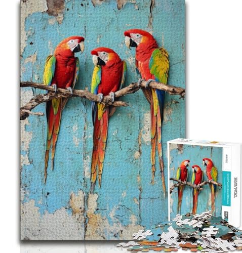 1000-teiliges Puzzle für Teenager, Papageien-Ölgemälde, Lernspielzeug, Familienspiele, einzigartige Geburtstags- und Geschenkideen, 38x26cm 1000-teiliges Puzzle für Teenager, Papageien-Ölgemälde, Lernspielzeug, Familienspiele, einzigartige Geburtstags- und Geschenkideen, 38x26cm von GKJPOXZJ